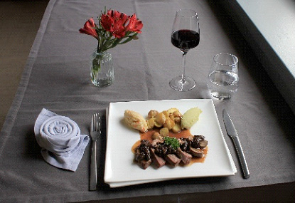Emincé de magret de canard aux morilles - Anniversaire à La Sylène