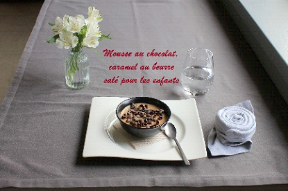 mousse au chocolat caramel au beurre salé - Anniversaire à La Sylène